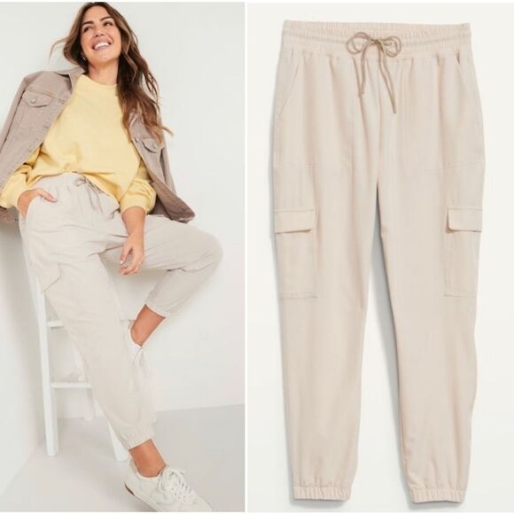 Old Navy Ivory Extra High Waisted StretchTech Cargo Jogger Pants Plussize 3X - Picture 6 of 13